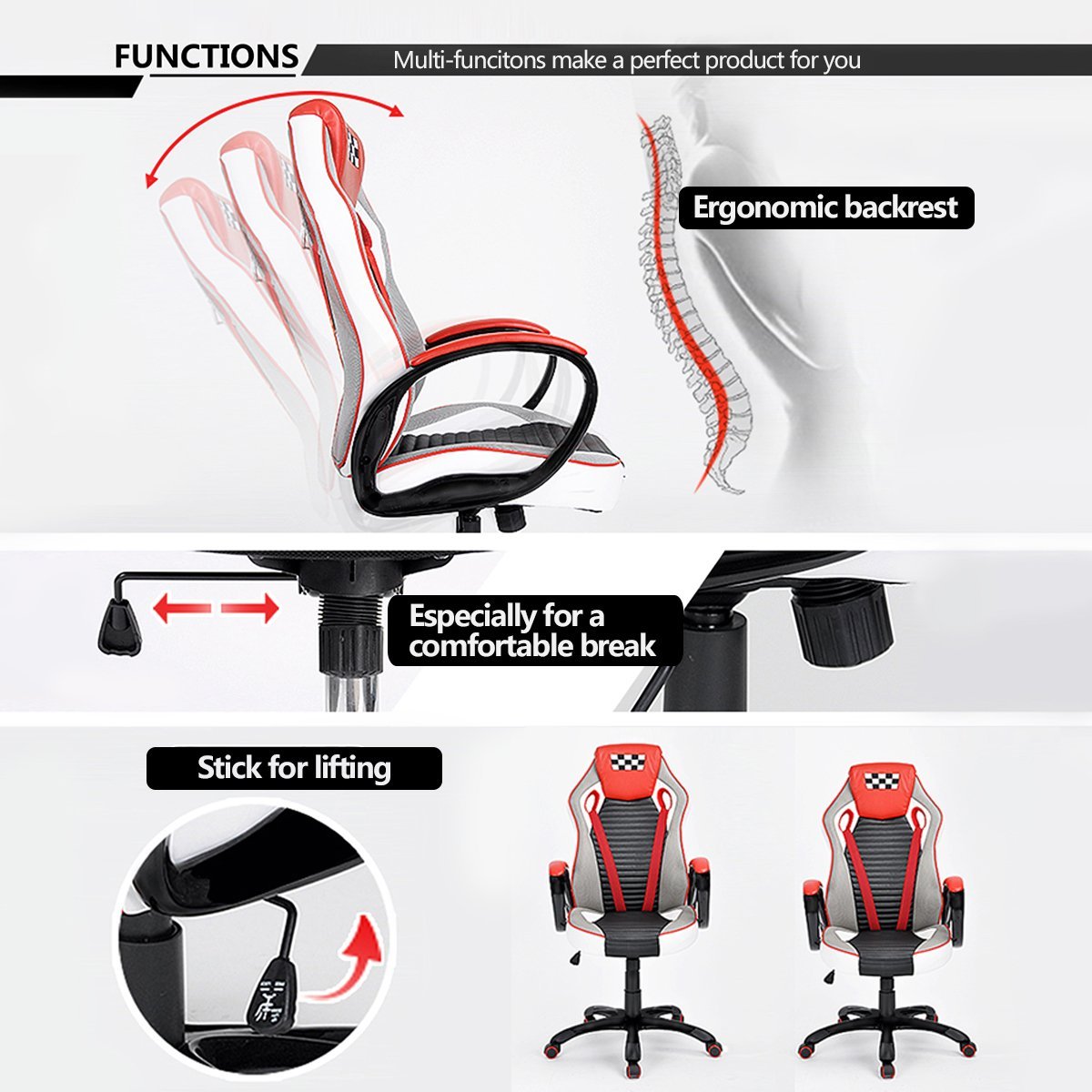 EMINEM - כחול - כיסא גיימינג-0345