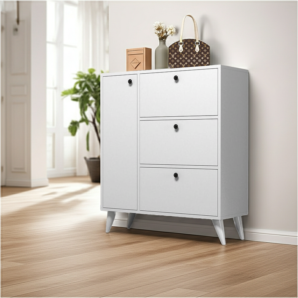 389MZA1301* - Bella 1800 - ארון נעליים מעוצב - צבע לבן