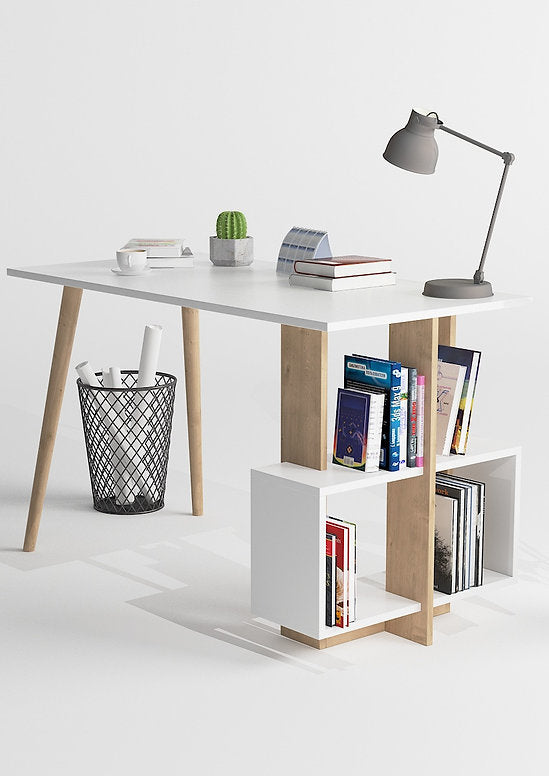 ‏‏Lagomood -סט שולחן עבודה ומדף תואם