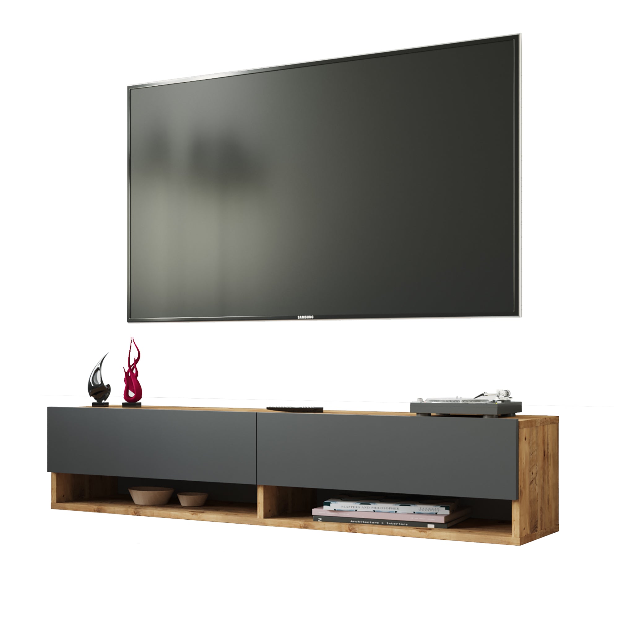 Roter-FR11-M - אורן משולב פחם - מזנון טלוויזיה צף