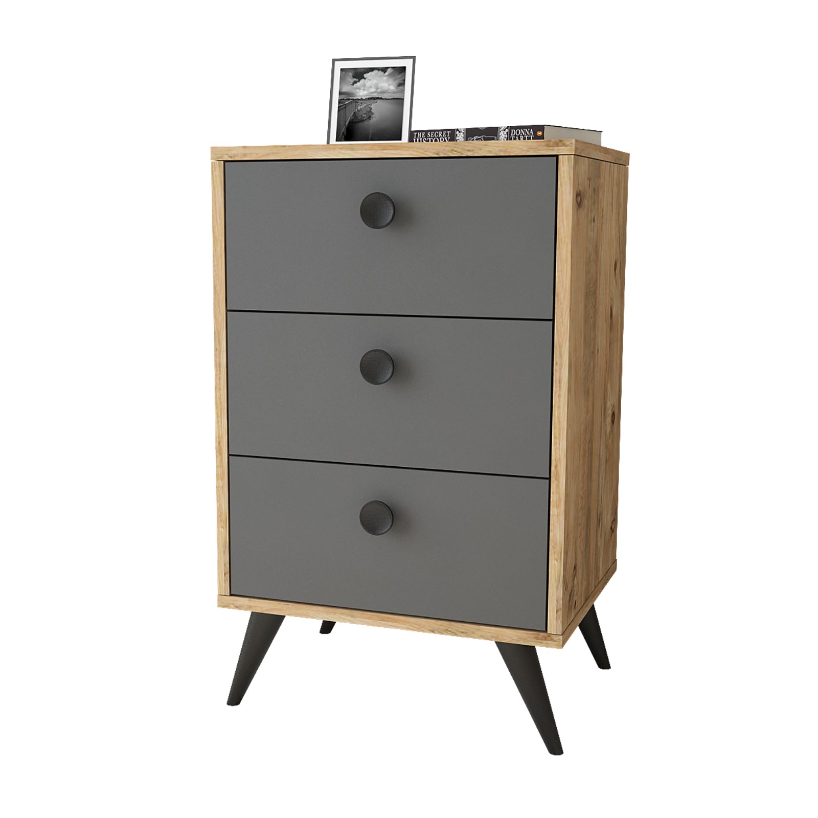 Daisy-VL68-L - אורן-פחם – שידת מגירות