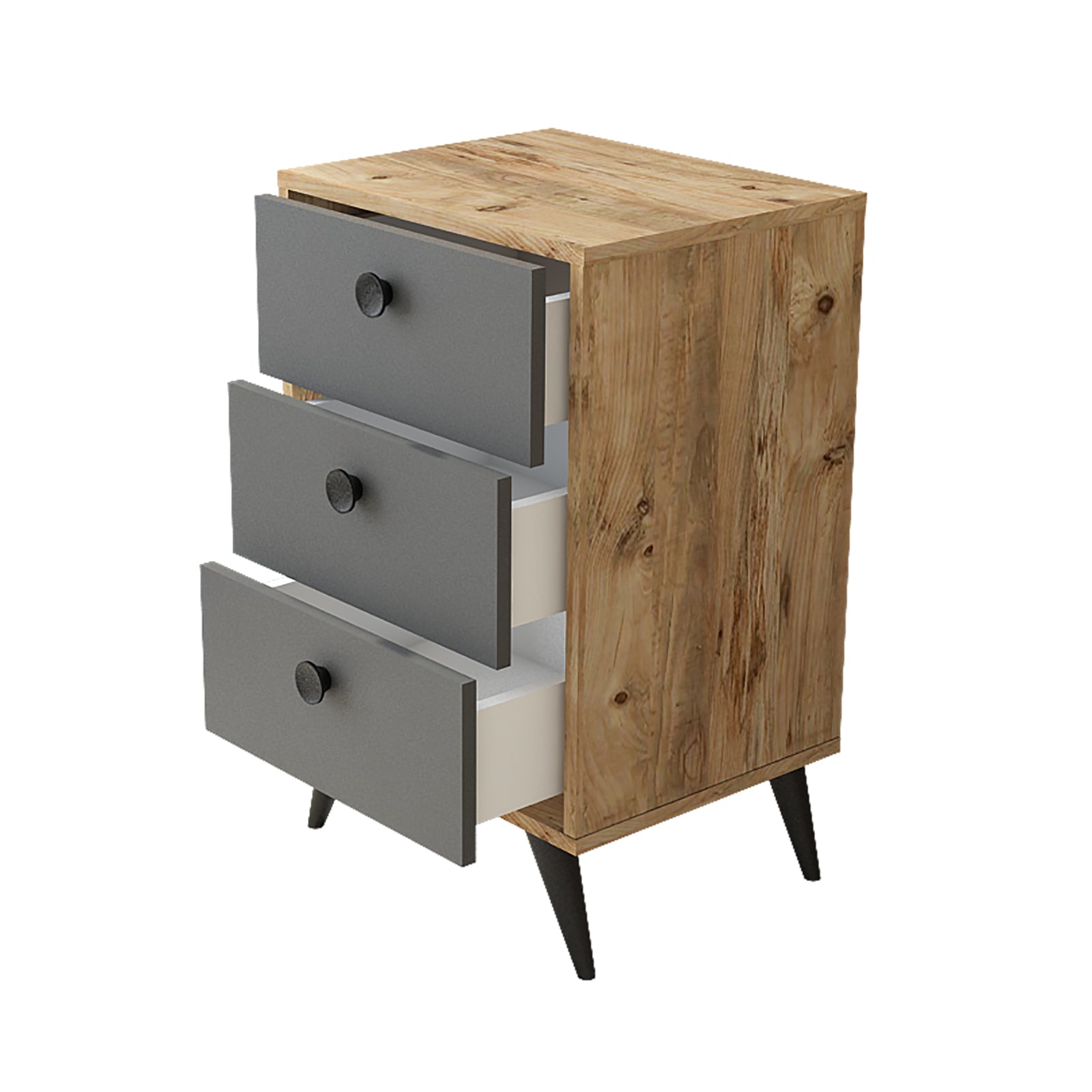 Daisy-VL68-L - אורן-פחם – שידת מגירות