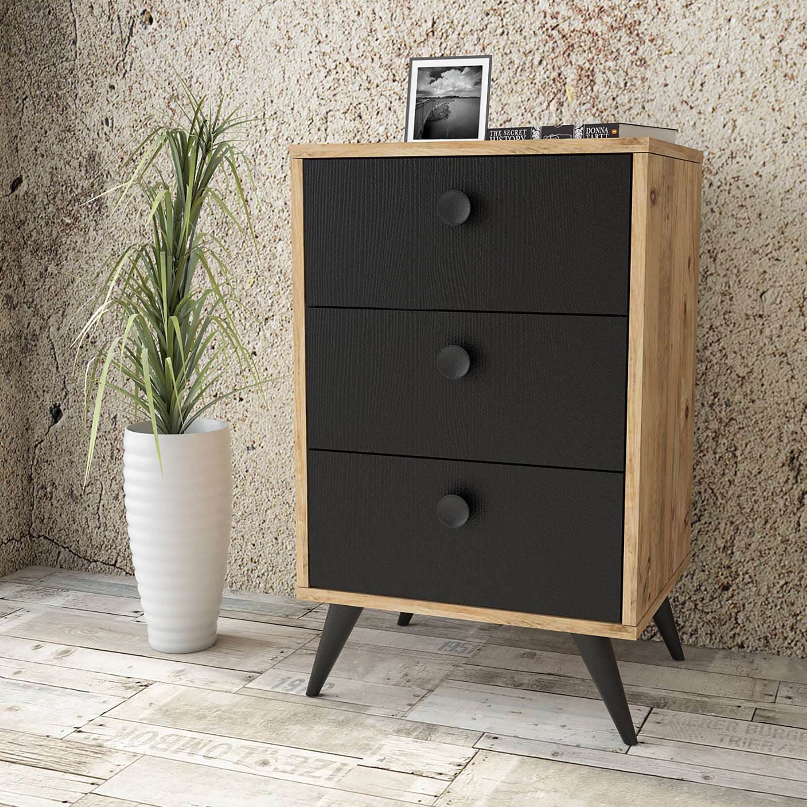 Daisy-VL68-L - אורן שחור – שידת מגירות