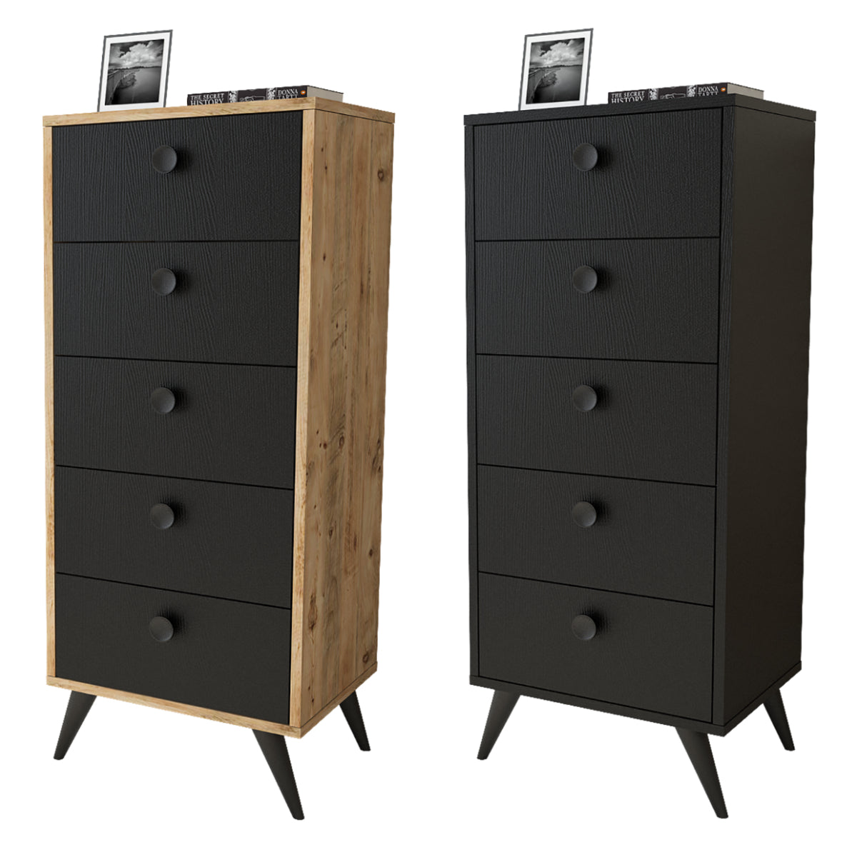 Daisy-tall VL70 - שחור - שידת מגירות