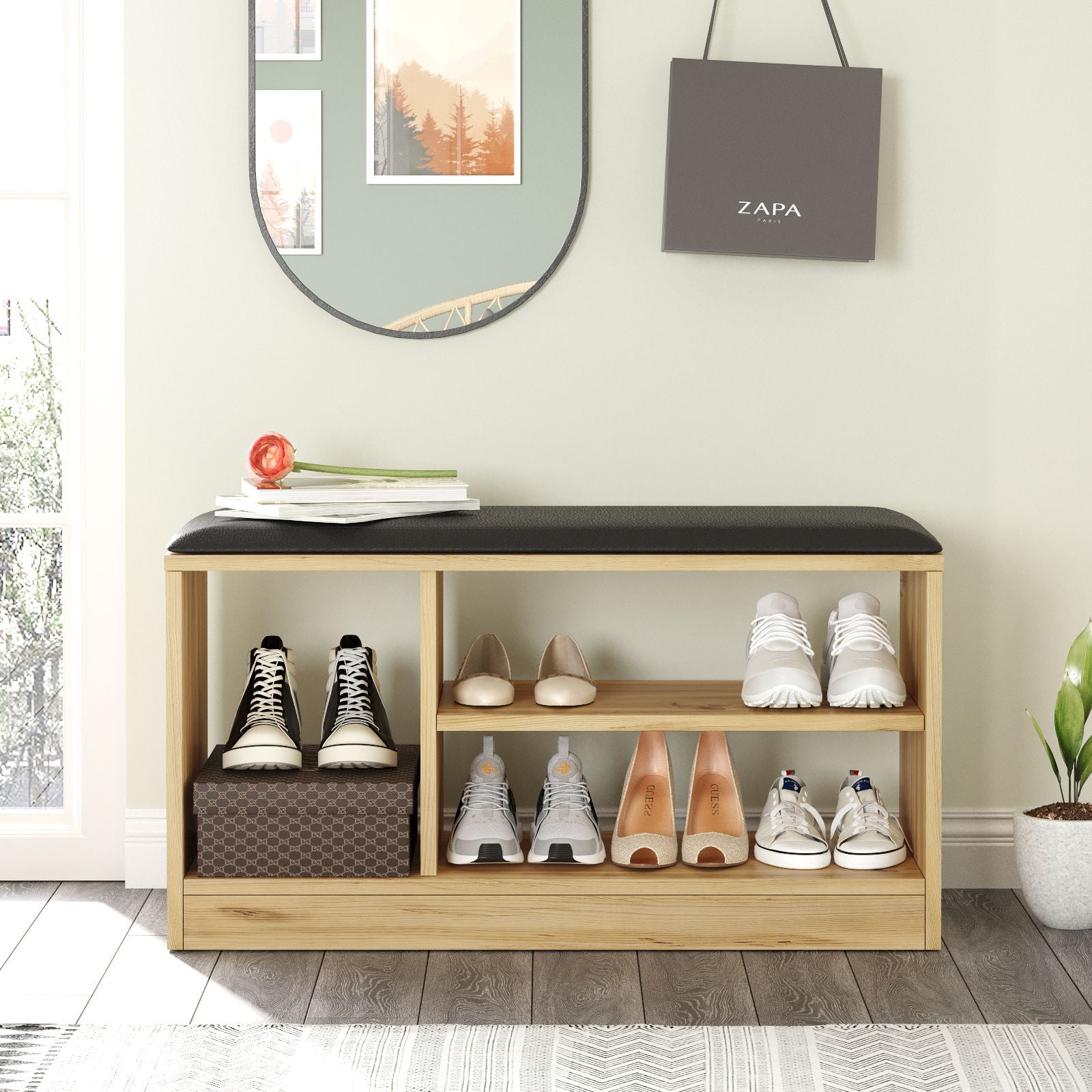 Rinda MR1 - אורן שחור– שידת נעליים