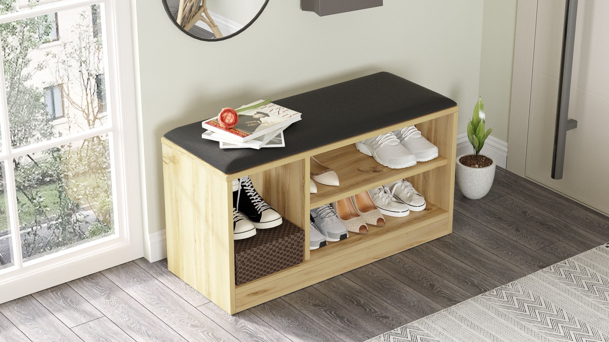 Rinda MR1 - אורן שחור– שידת נעליים