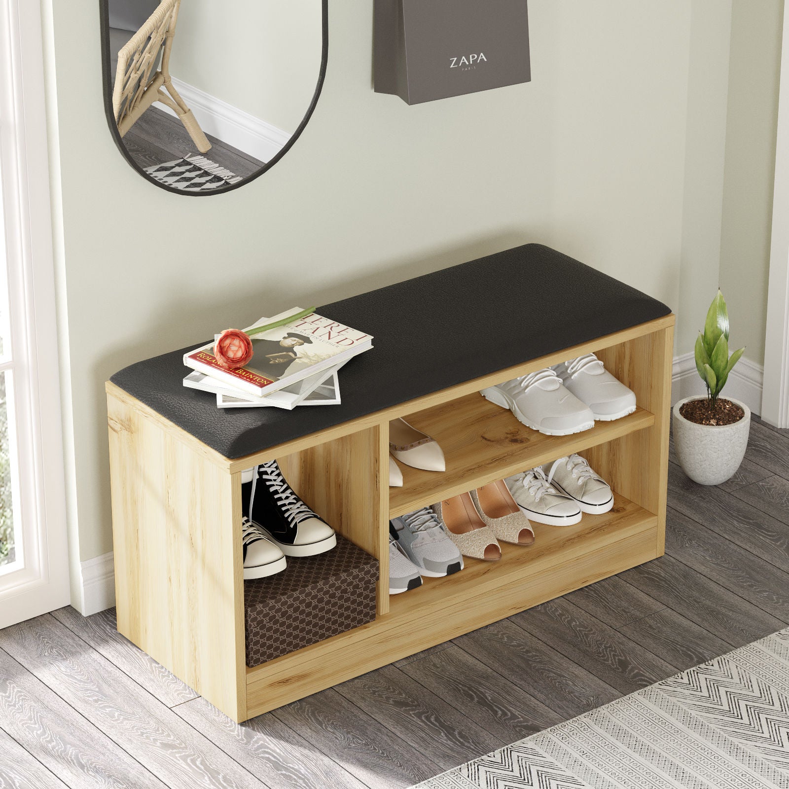 Rinda MR1 - אורן שחור– שידת נעליים