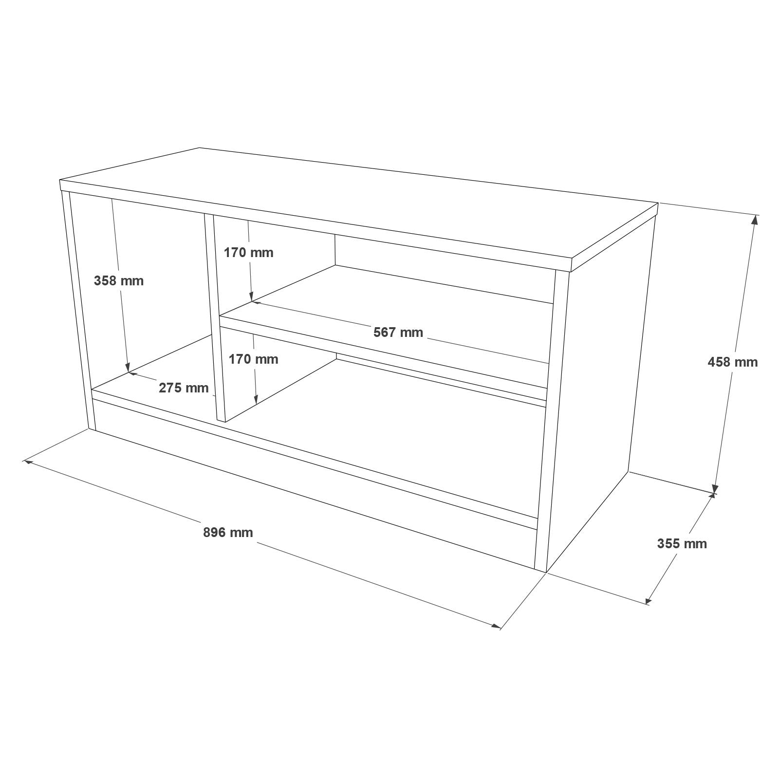 Rinda MR1 - לבן שחור– שידת נעליים