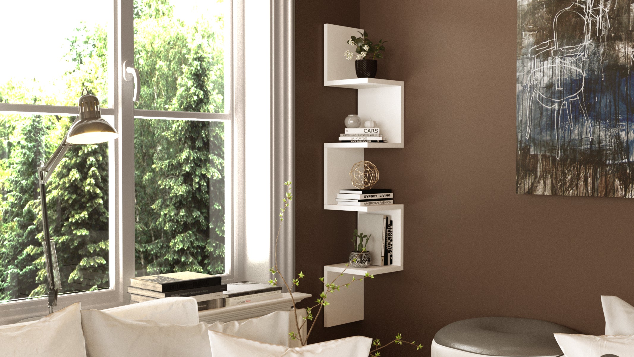 Kars  לבן – מדף תליה מעוצב