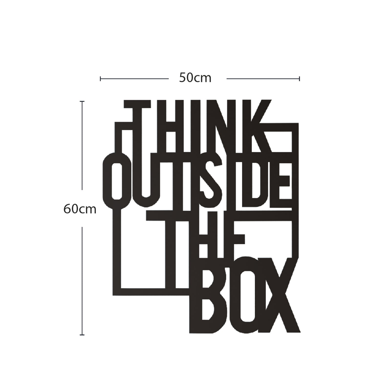 Think outside of the box LA12 – דקורציה לקיר ממתכת