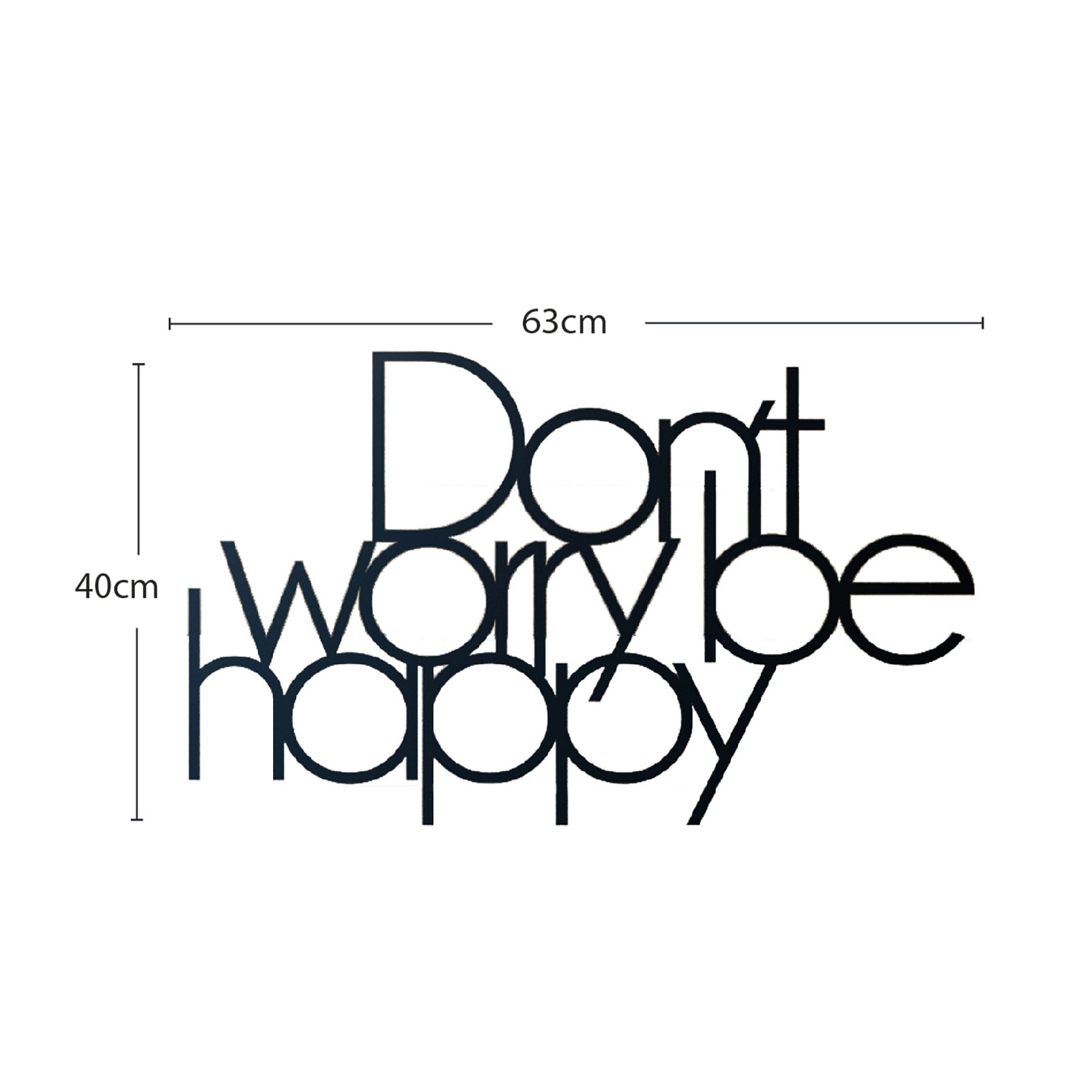 Don’t worry be happy LA13 - דקורציה לקיר ממתכת מבית