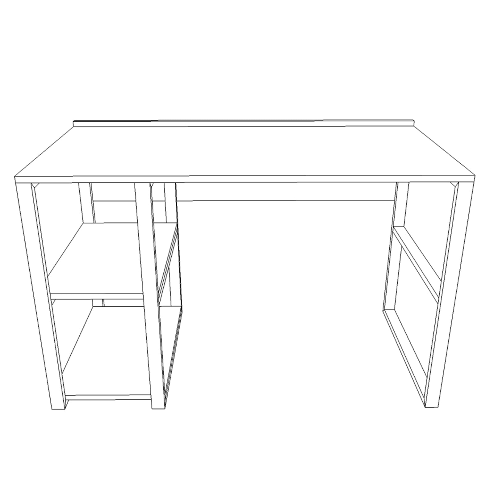 Navado ML8 אורן - שחור – שולחן עבודה עם מדפים