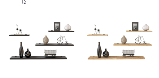 Cords - שחור – רביעיית מדפים צפים