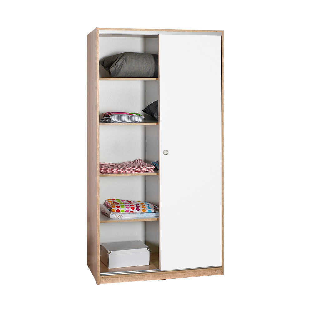 בלום WD431 – ארון מדפים לבן משולב סונומה