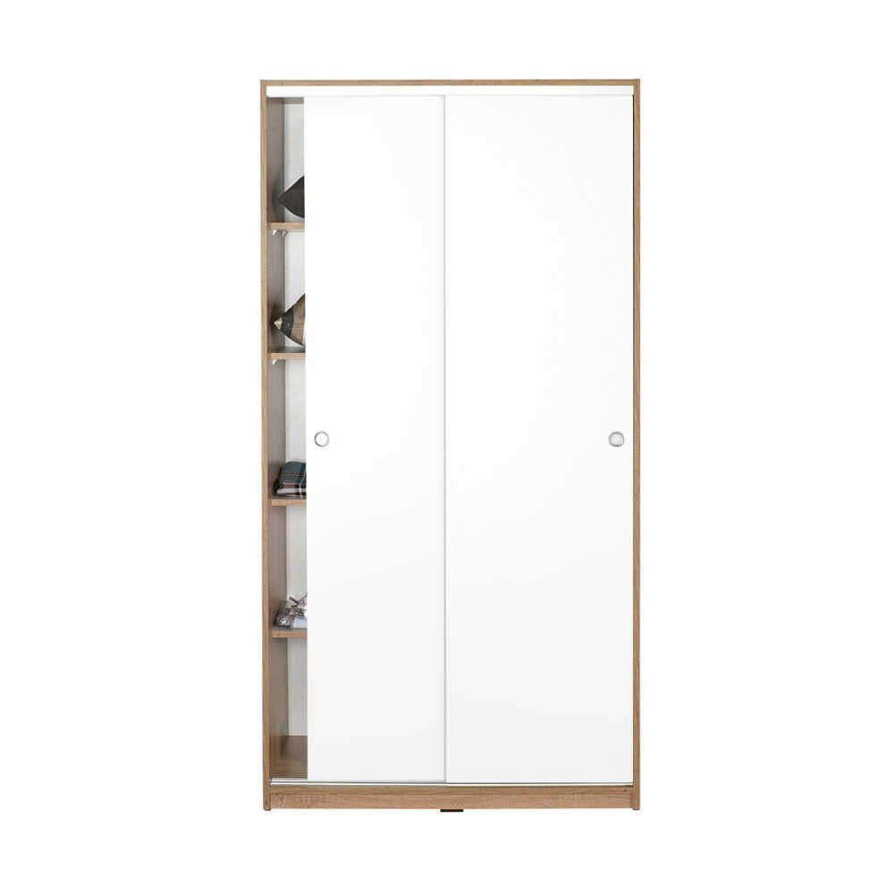 בלום WD431 – ארון מדפים לבן משולב סונומה