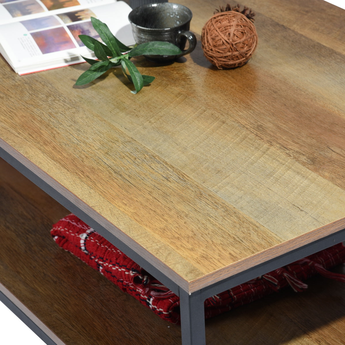 פאקטו HC1789- שולחן סלון עם מדף תחתון - אגוז כהה