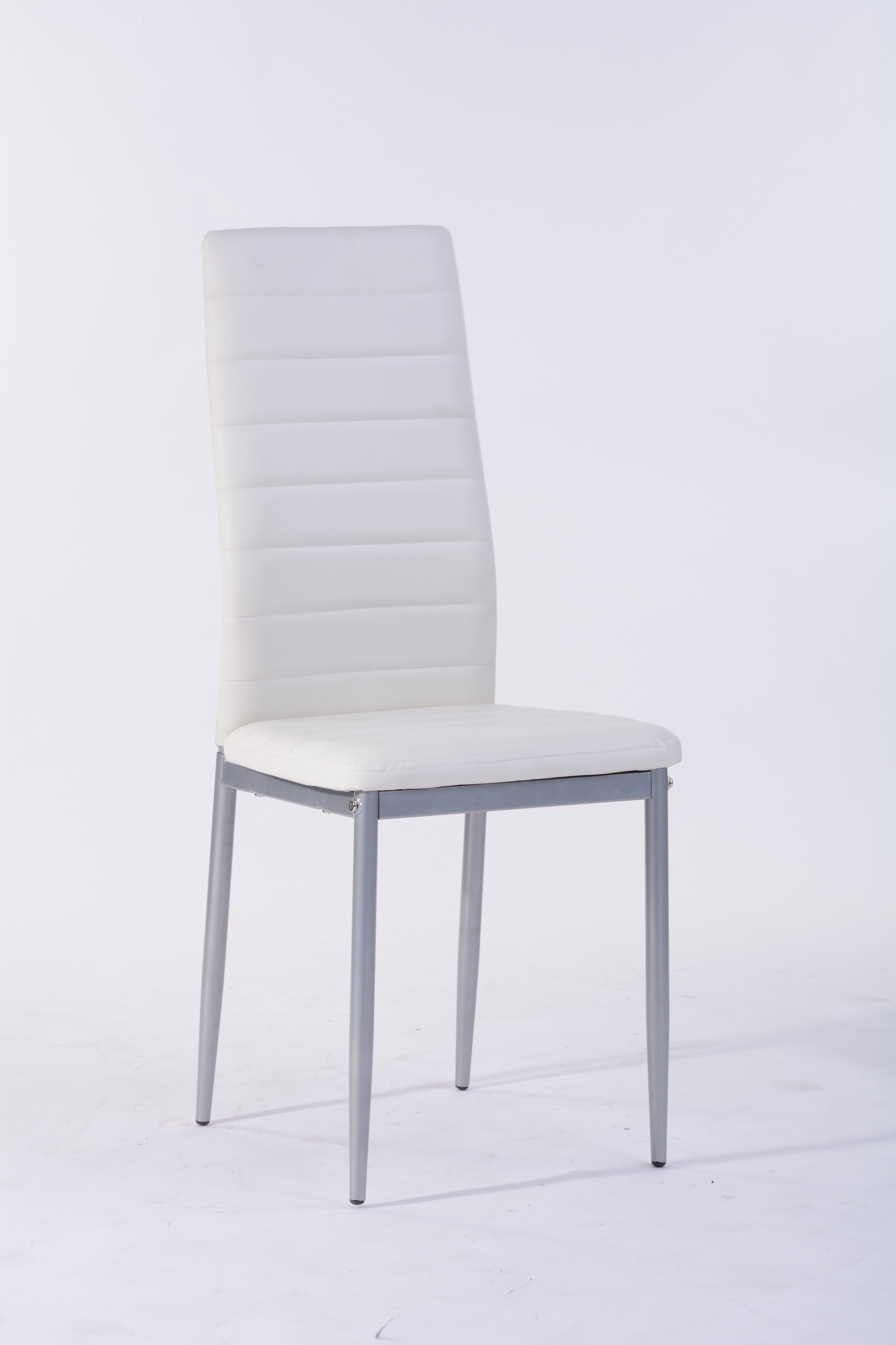 סרג'י שקוף - פינת אוכל שולחן שקוף עם 4 כיסאות לבן-אפור