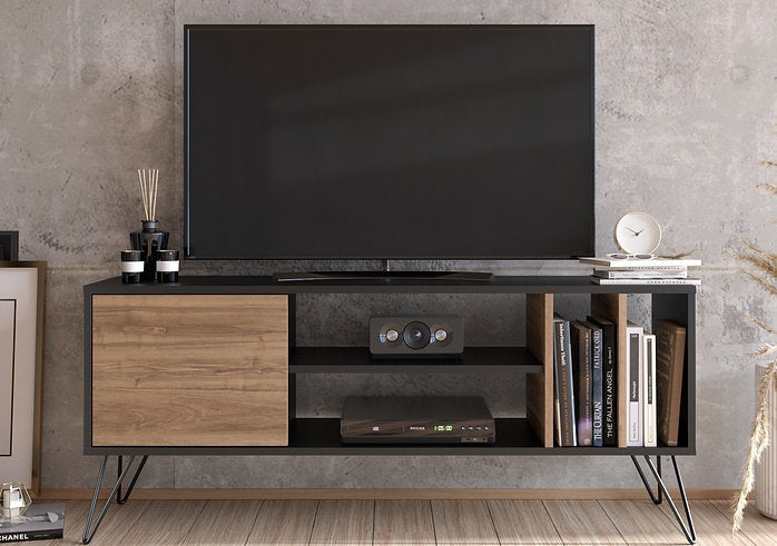 מזנון טלוויזיה מעוצב - MISTICO 140 - אגוז - שחור