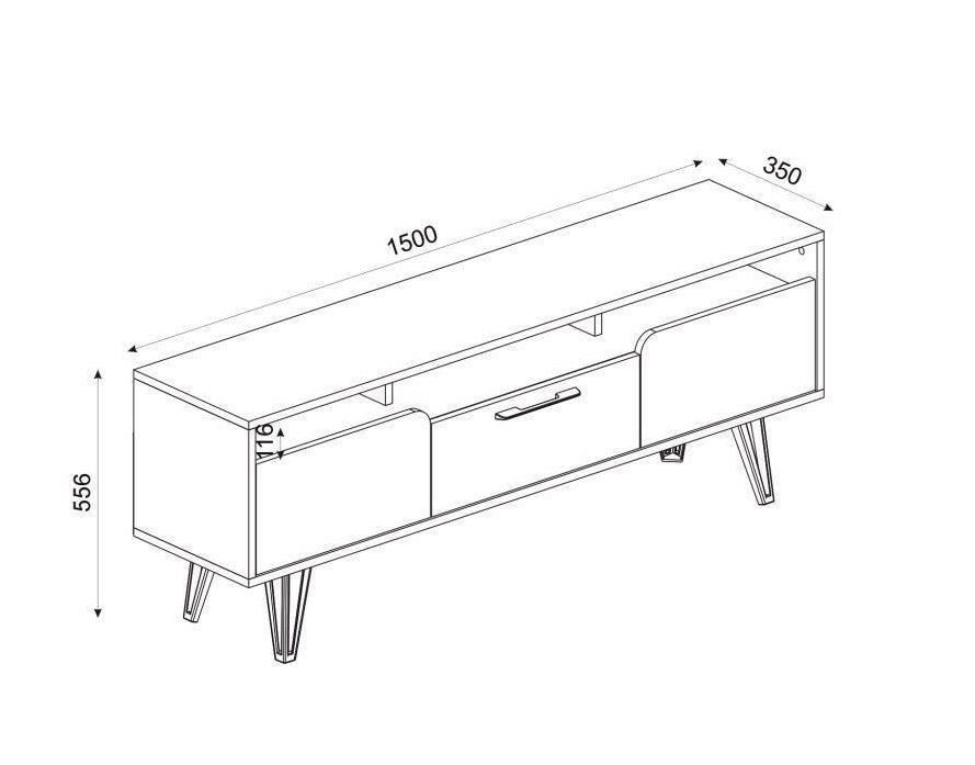 בורגס DE8123 - מזנון טלוויזיה בסגנון כפרי מבית ROOMAX