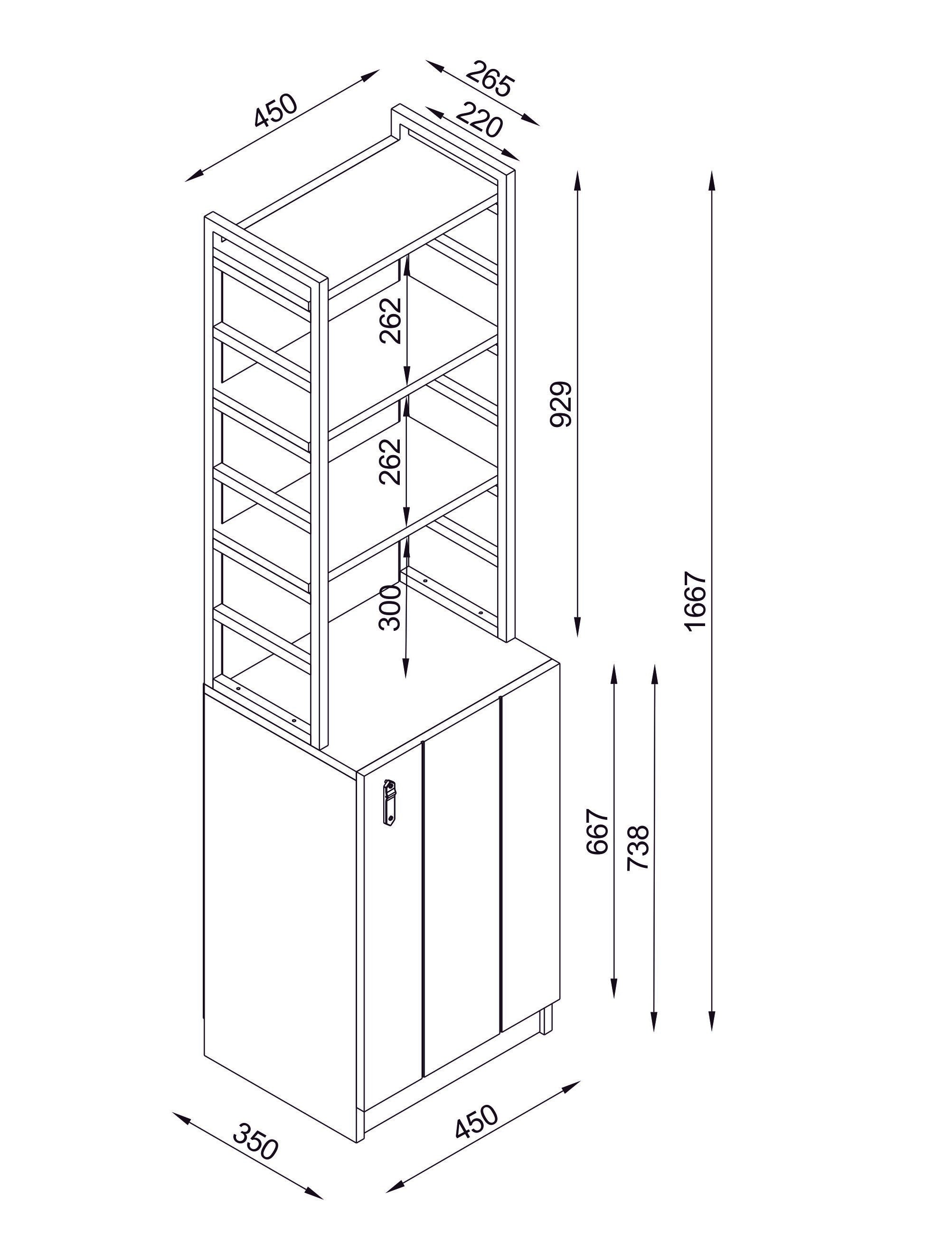 לוסט DE5108 - ארונית עם מדפים