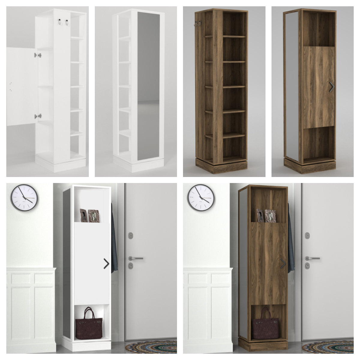 ספין לבן DE5931 - ארון מראה מסתובב