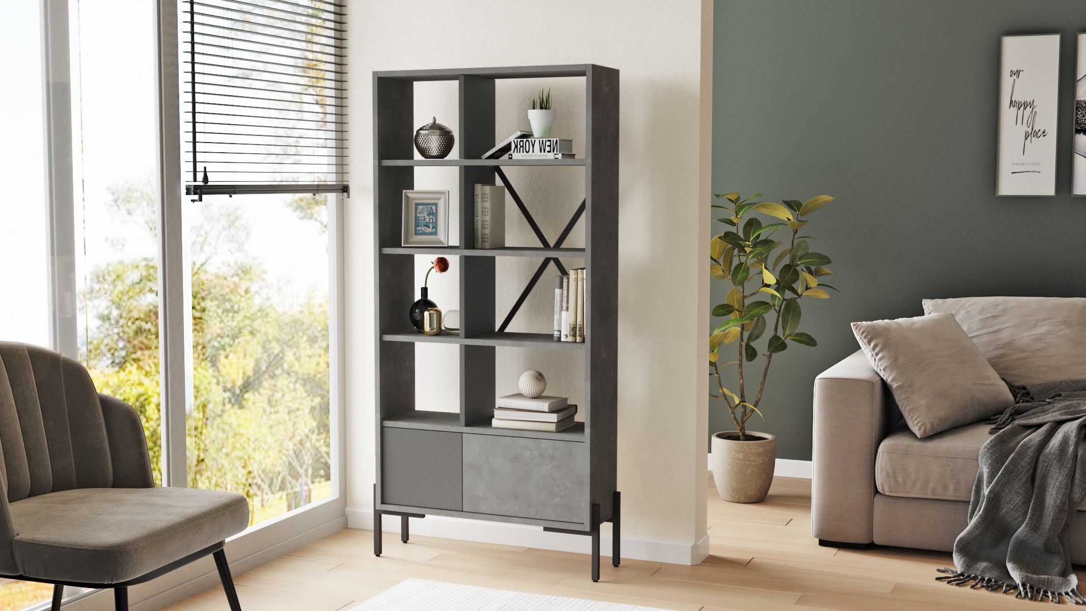 Booki BO1-GA – ספריה מעוצבת