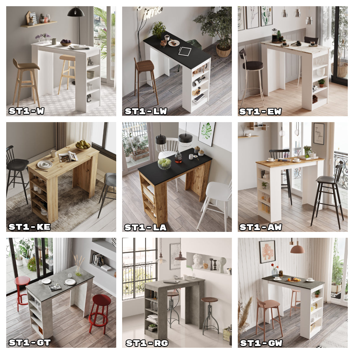 מילאנו ST1-AW – שולחן בר מעוצב