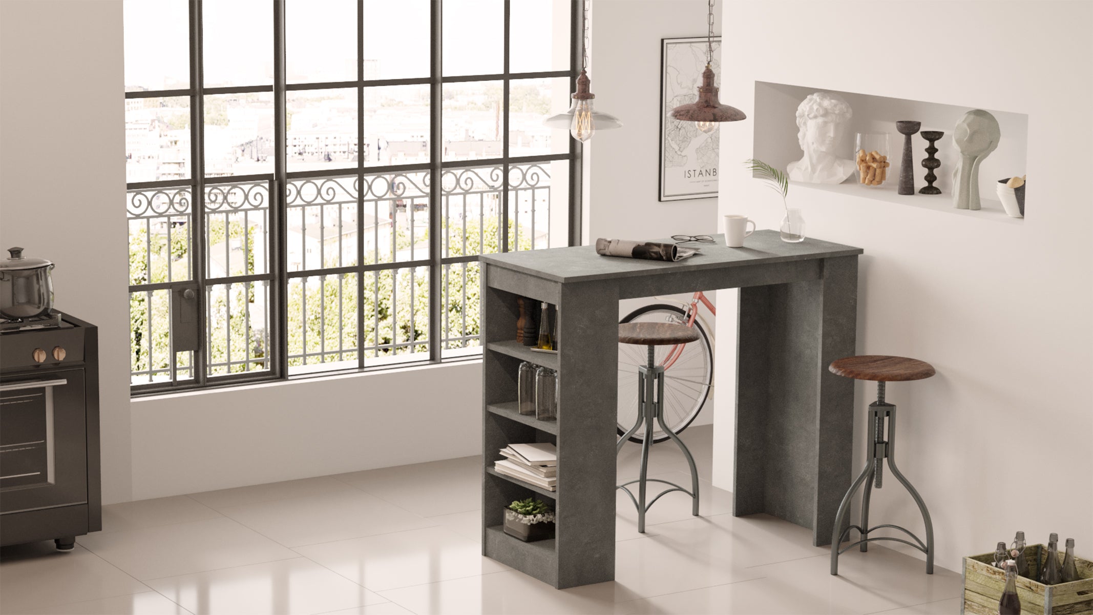 מילאנו ST1-RG – שולחן בר מעוצב