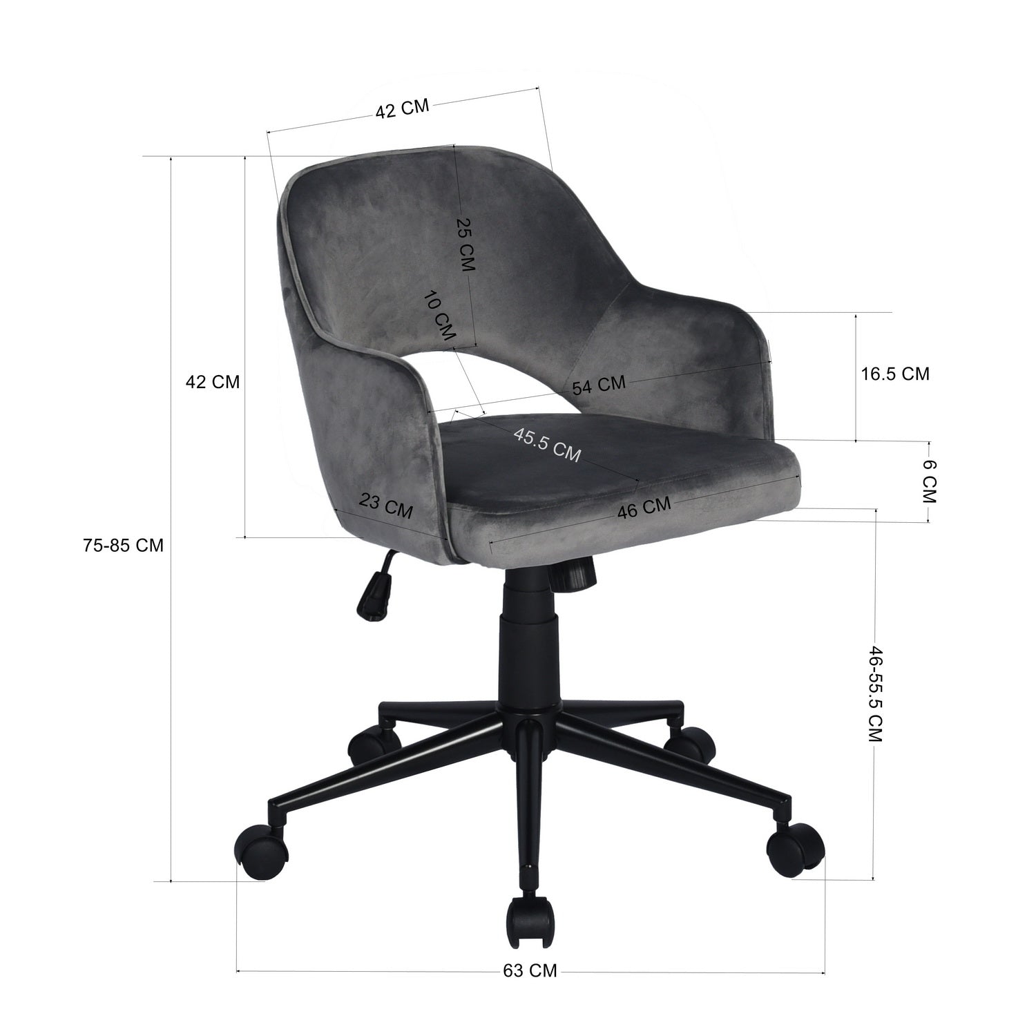 CLARKSON אפור - כיסא משרדי מעוצב