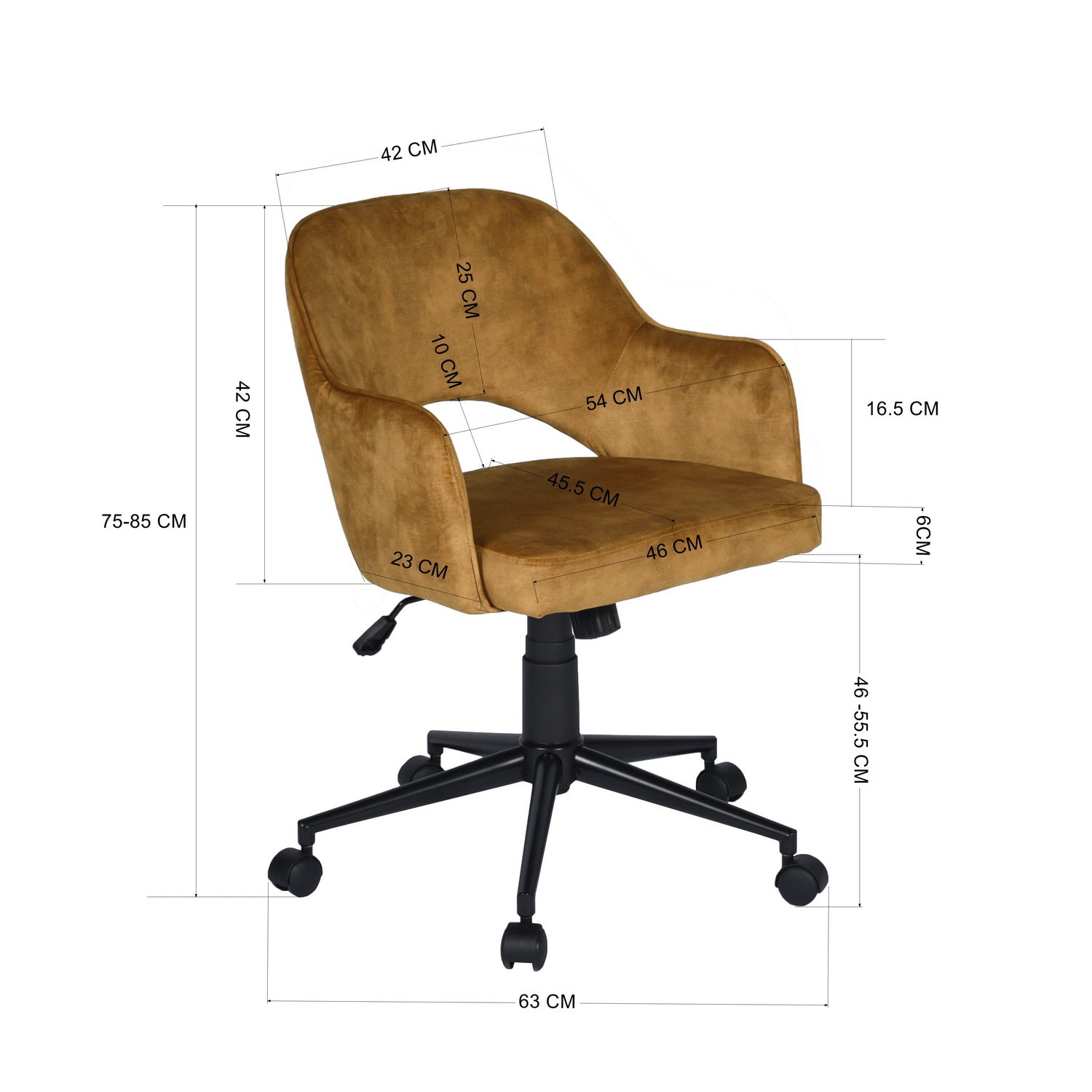 CLARKSON חרדל - כיסא משרדי מעוצב