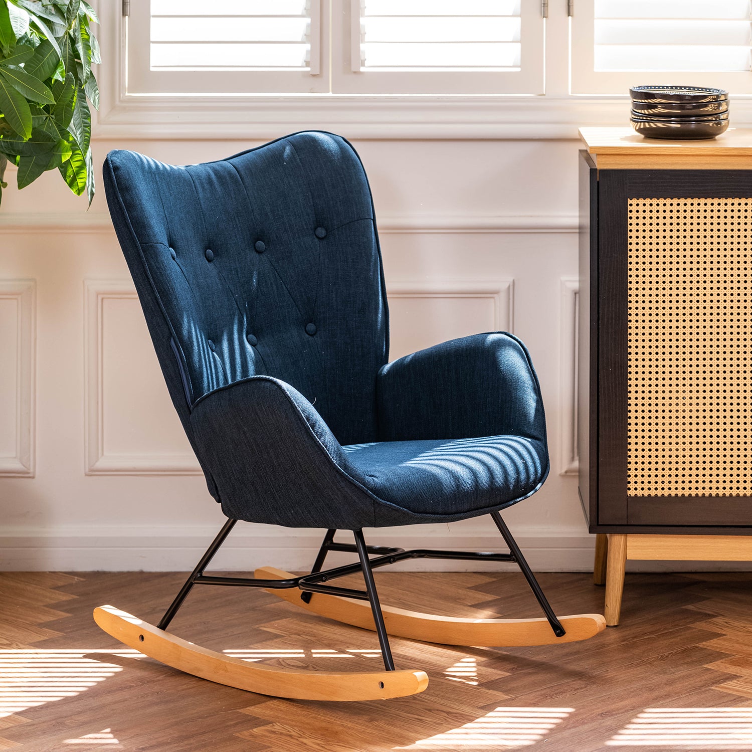 אפפינג בד כחול כהה – כורסת נדנדה