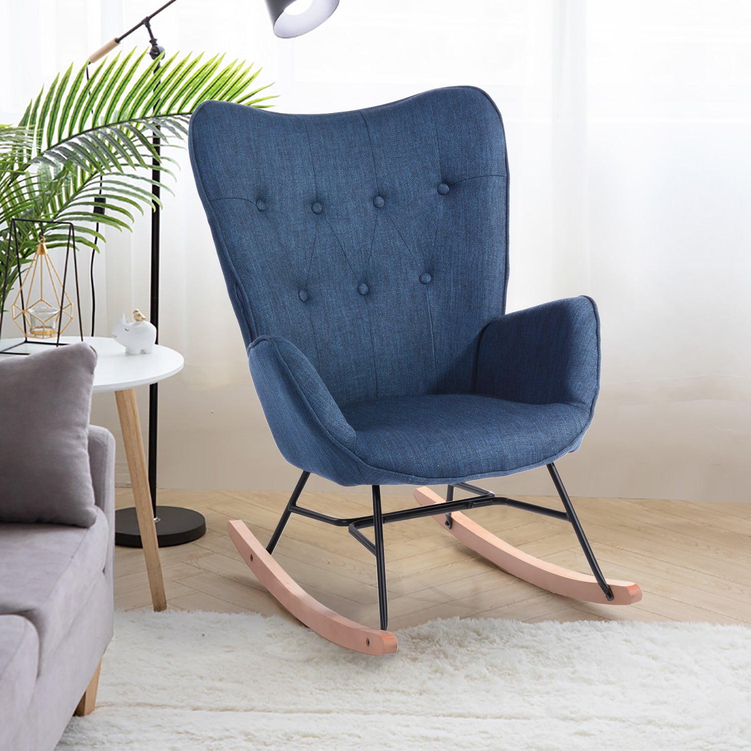 אפפינג בד כחול כהה – כורסת נדנדה