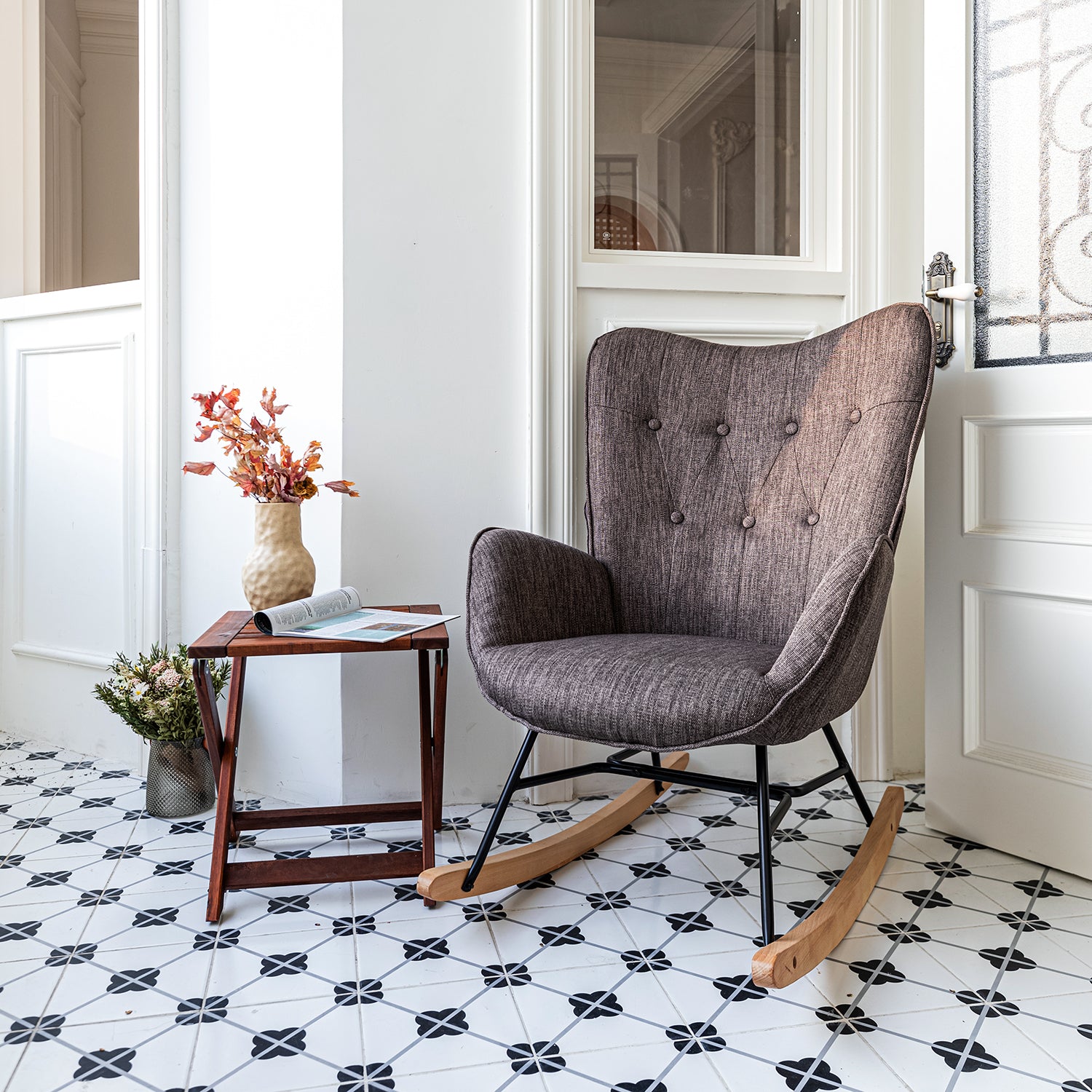 אפפינג בד אפור – כורסת נדנדה