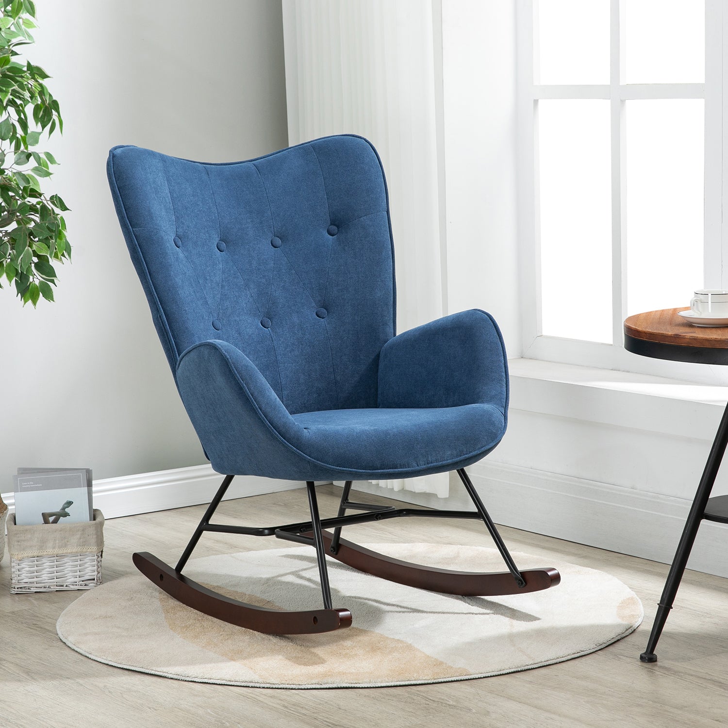 אפפינג KD בד כחול – כורסת נדנדה