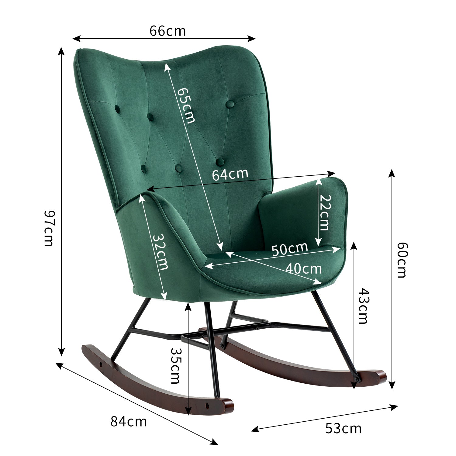 אפפינג KD קטיפה ירוק – כורסת נדנדה