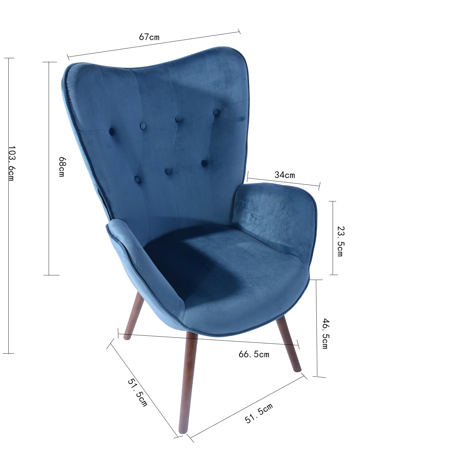 קאסי כחול – כורסת רטרו
