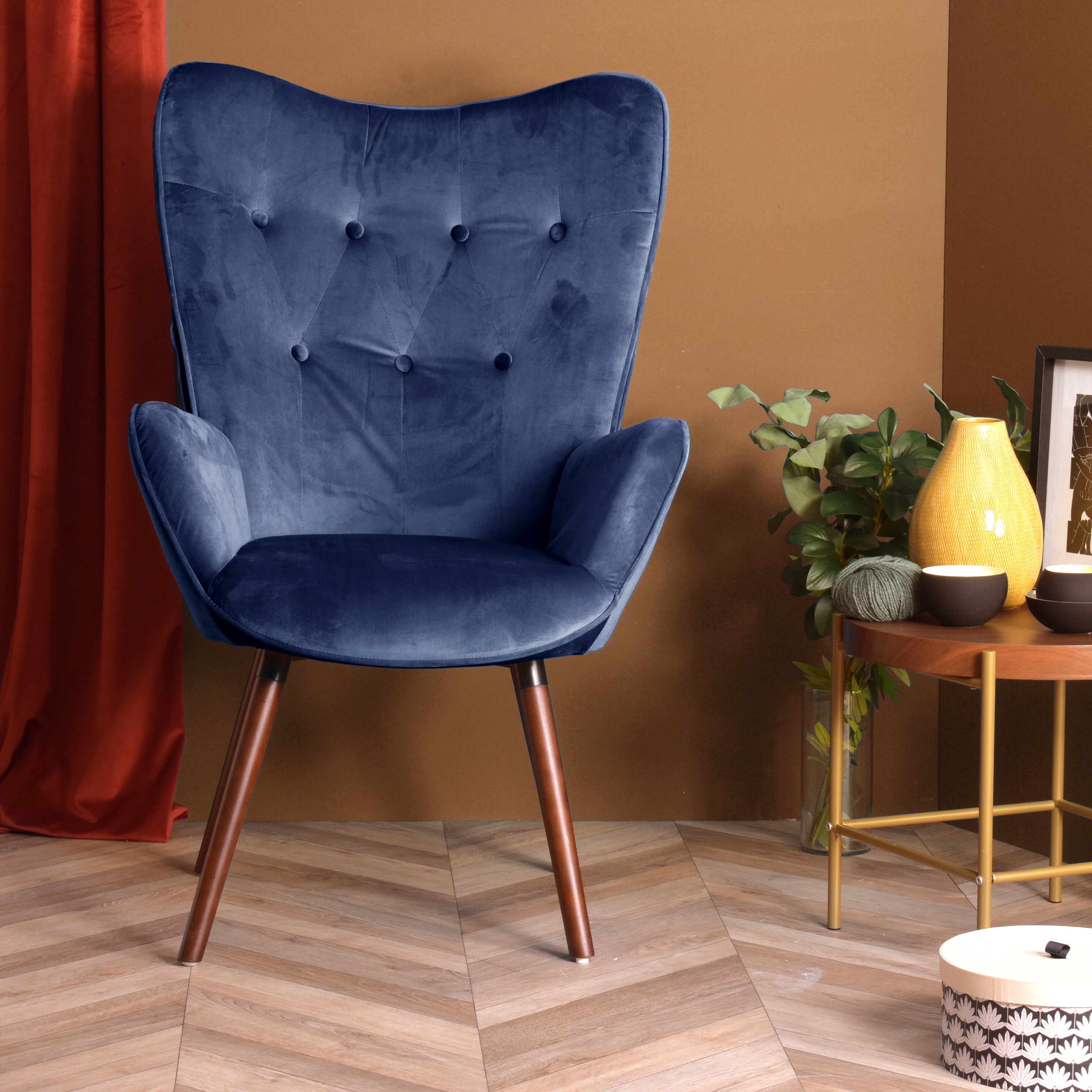 קאסי כחול – כורסת רטרו