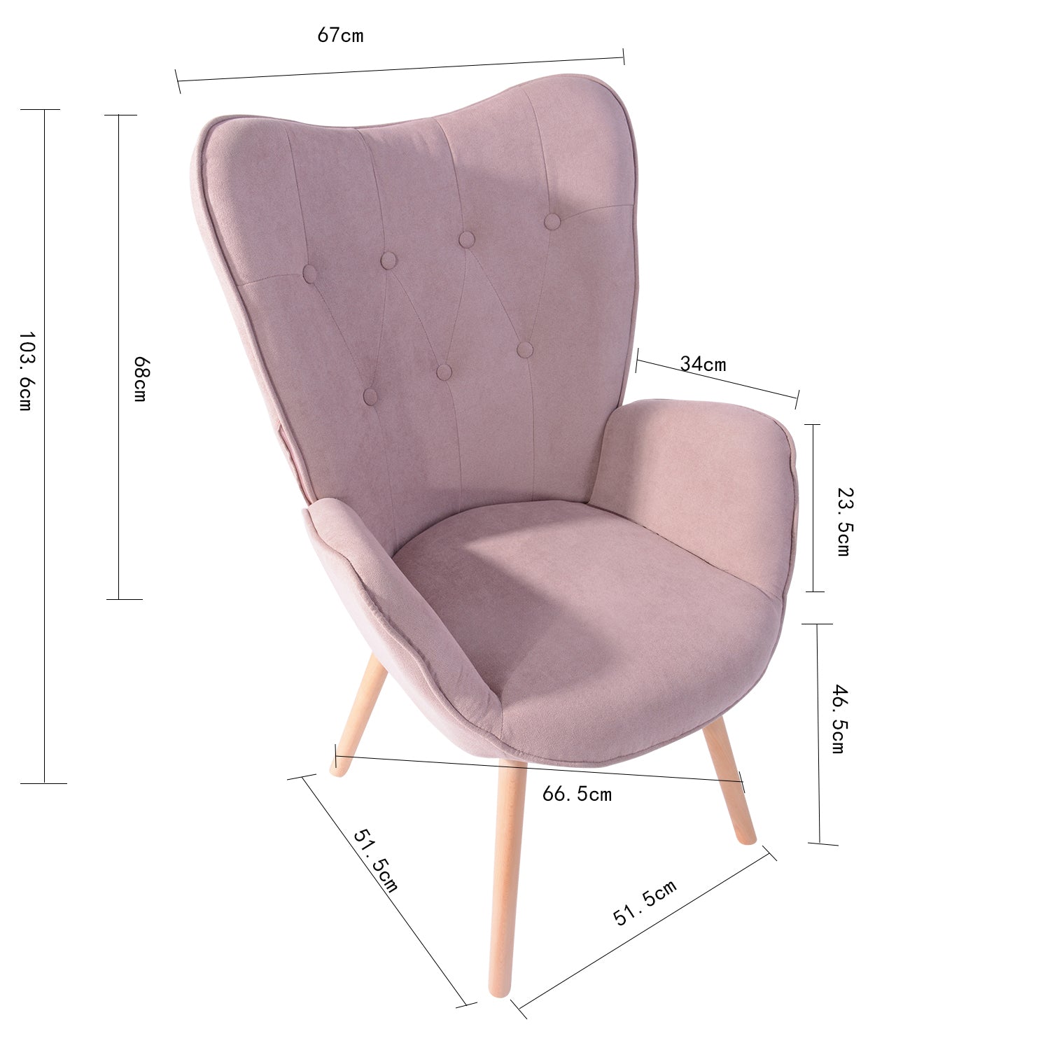 קאסי ורוד – כורסת רטרו