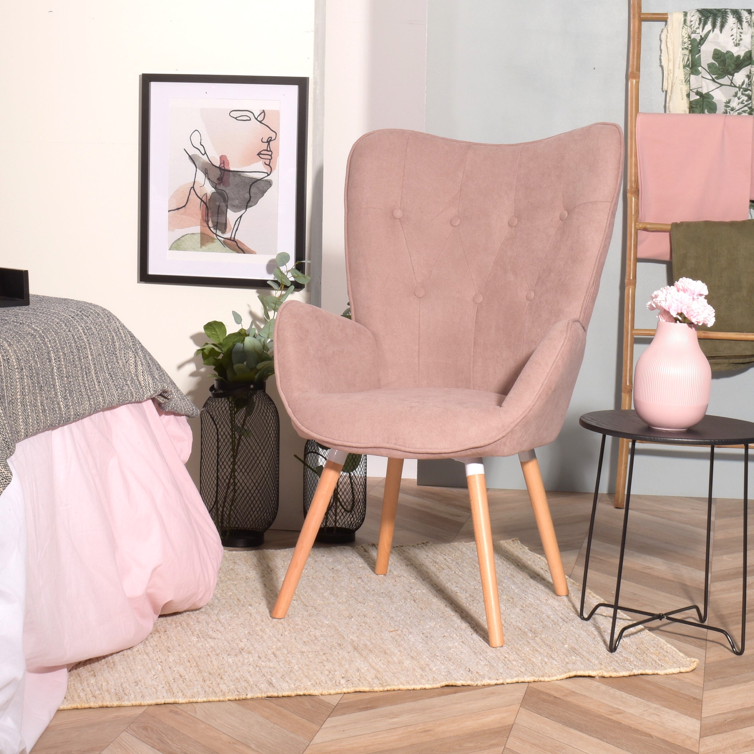 קאסי ורוד – כורסת רטרו