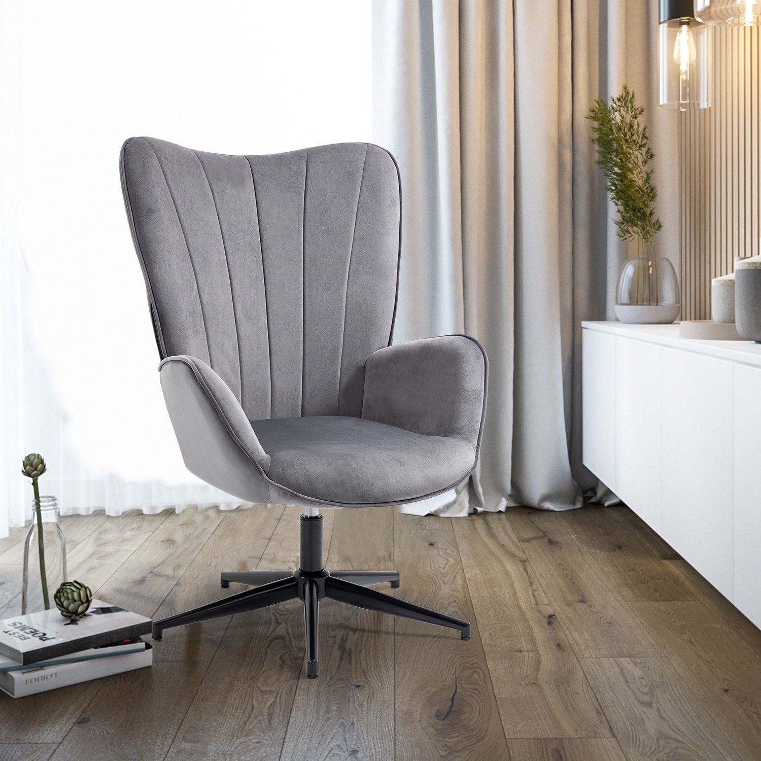 LINDELOF אפור - כורסה מעוצבת