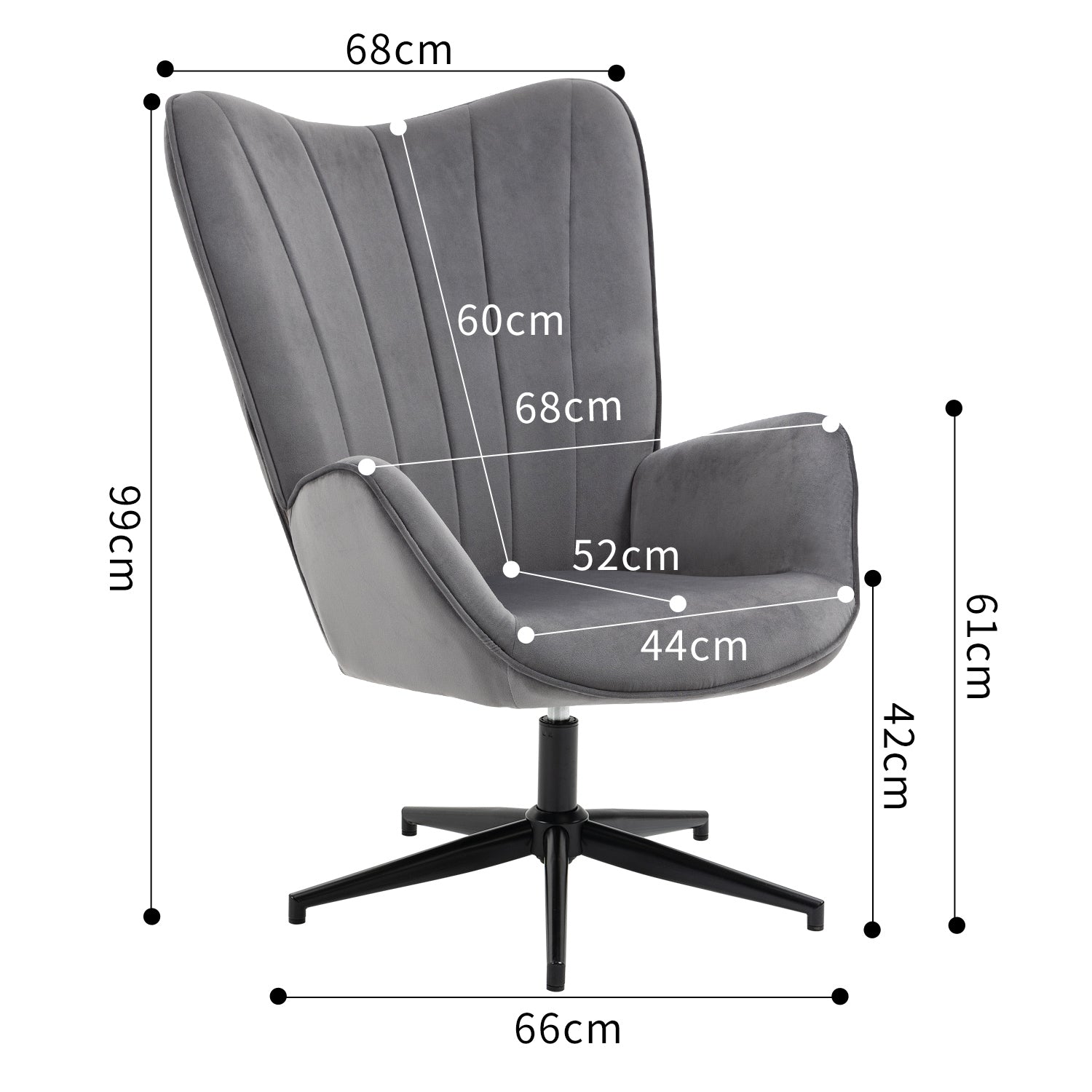 LINDELOF אפור - כורסה מעוצבת