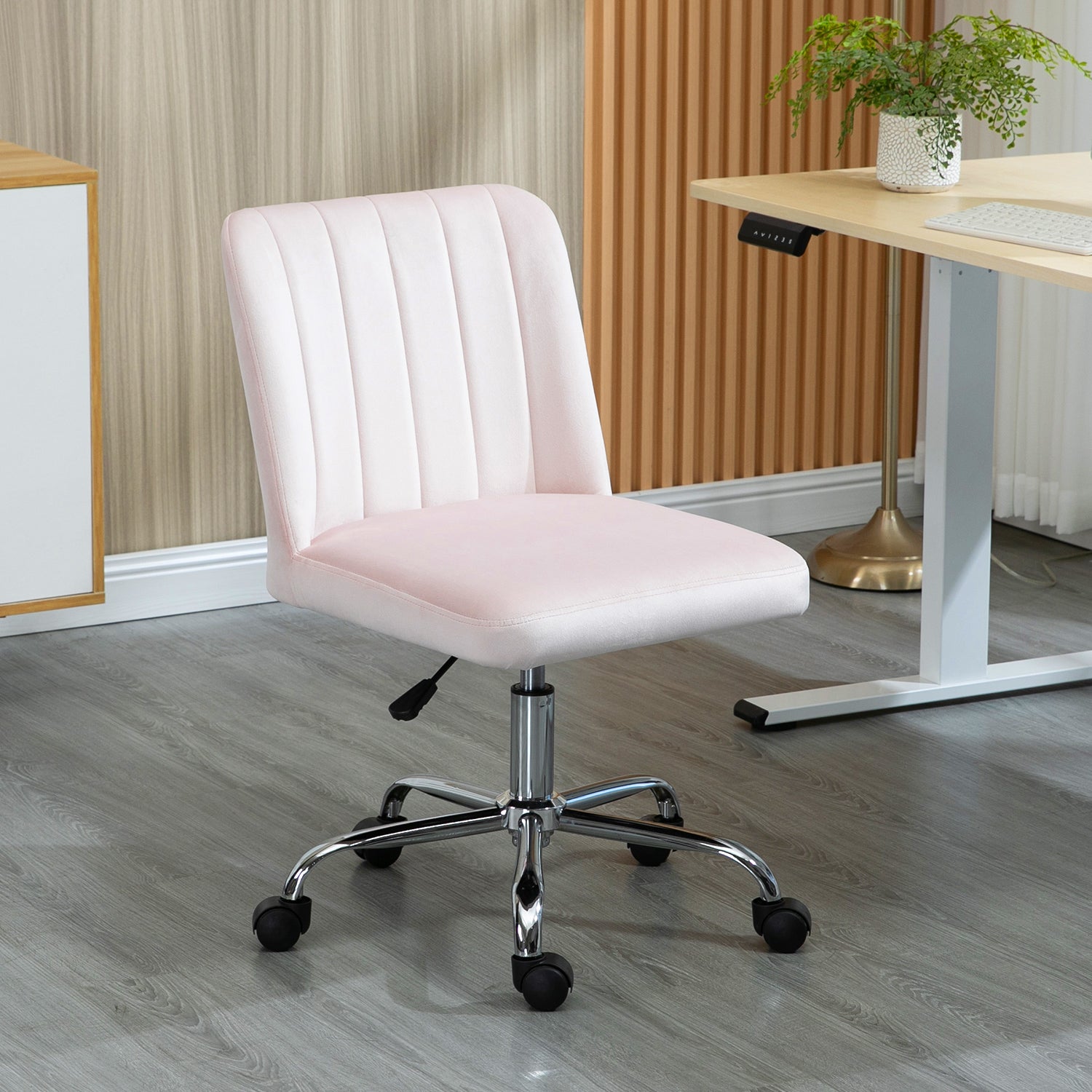 MAKER קטיפה ורוד – כיסא משרדי מעוצב