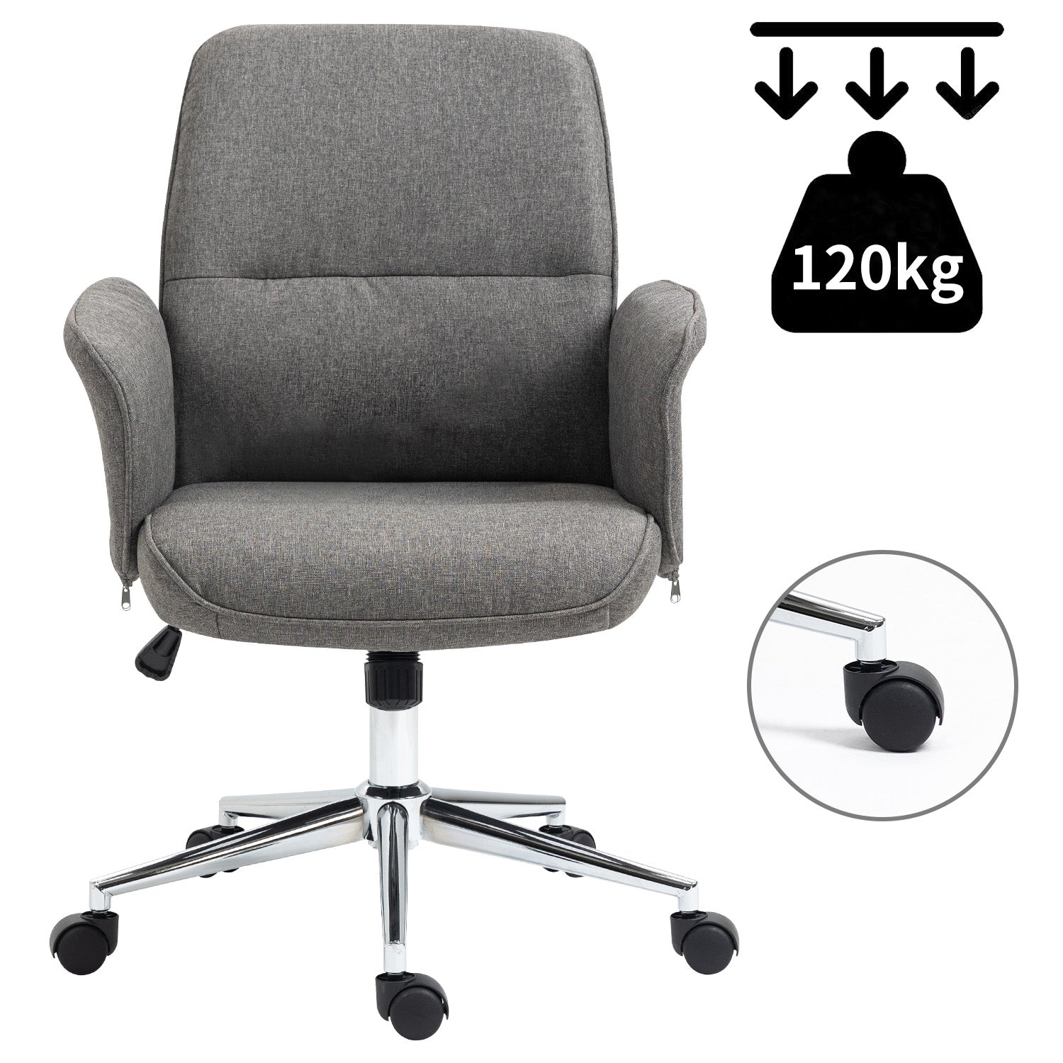 THOMASINA TWEED אפור - כיסא מנהל אקסקלוסיבי