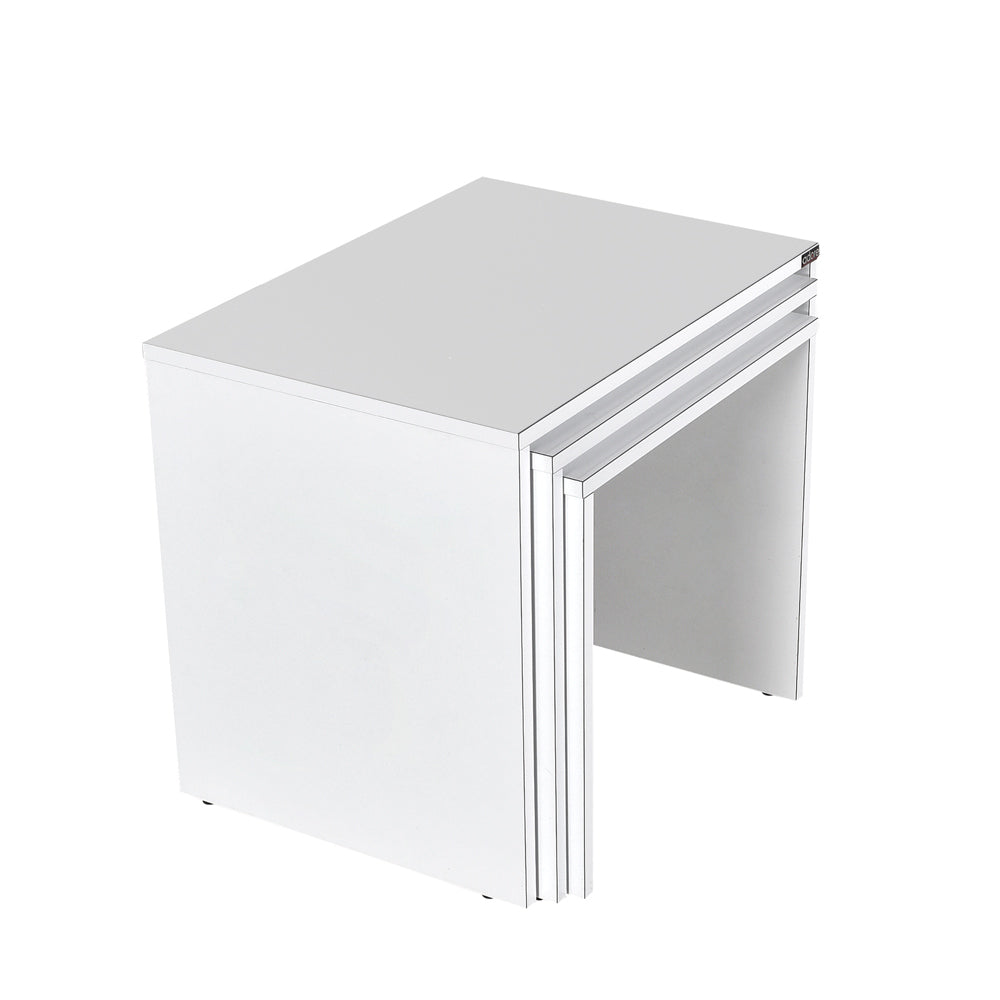 ניק - HP-103 לבן -  שלישיית שולחנות קפה