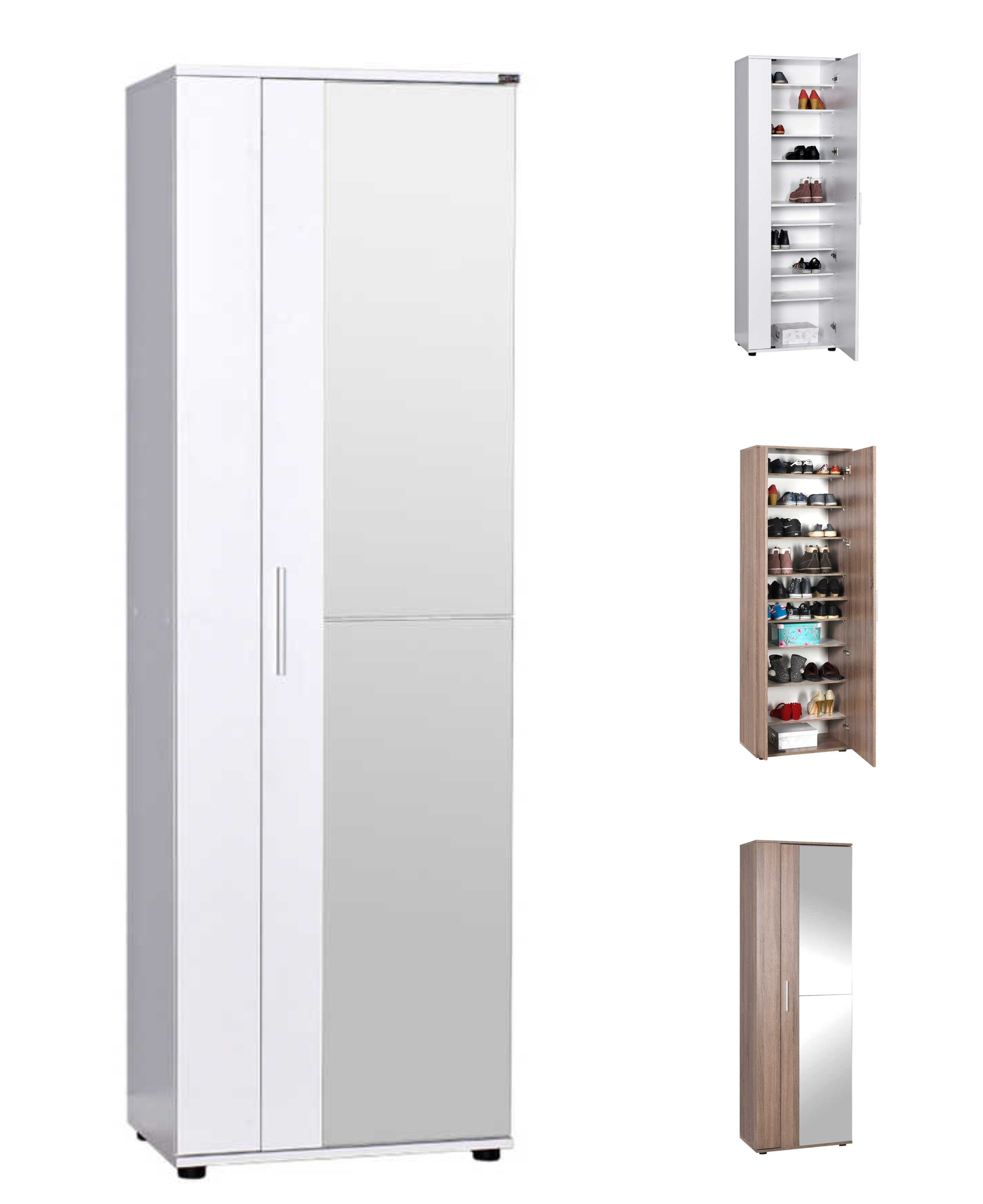 ריצרד HC629 לבן - ארון מראה עשרה מדפים