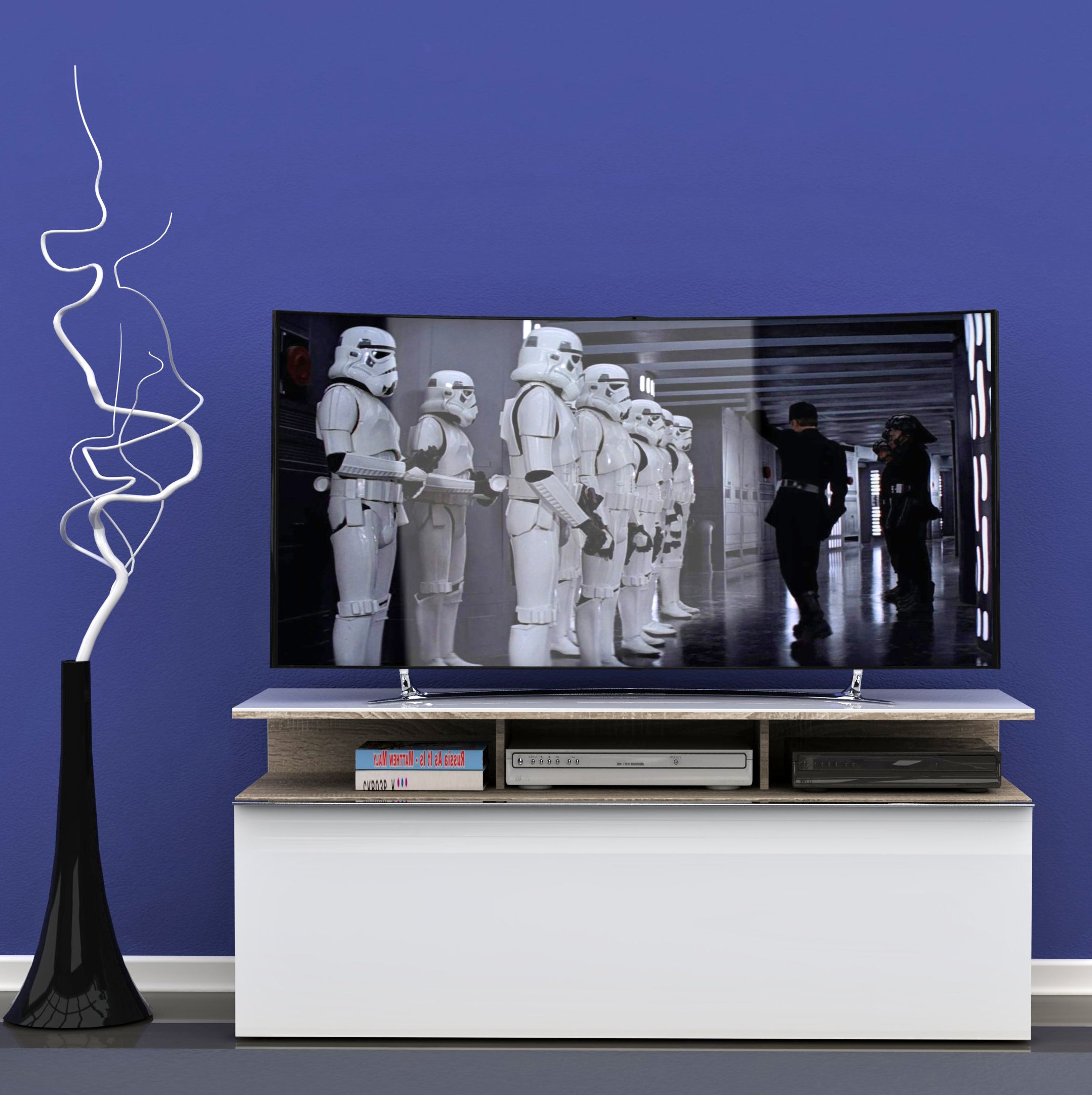 ג'ספר - VC-529 - מזנון טלוויזיה חום משולב לבן