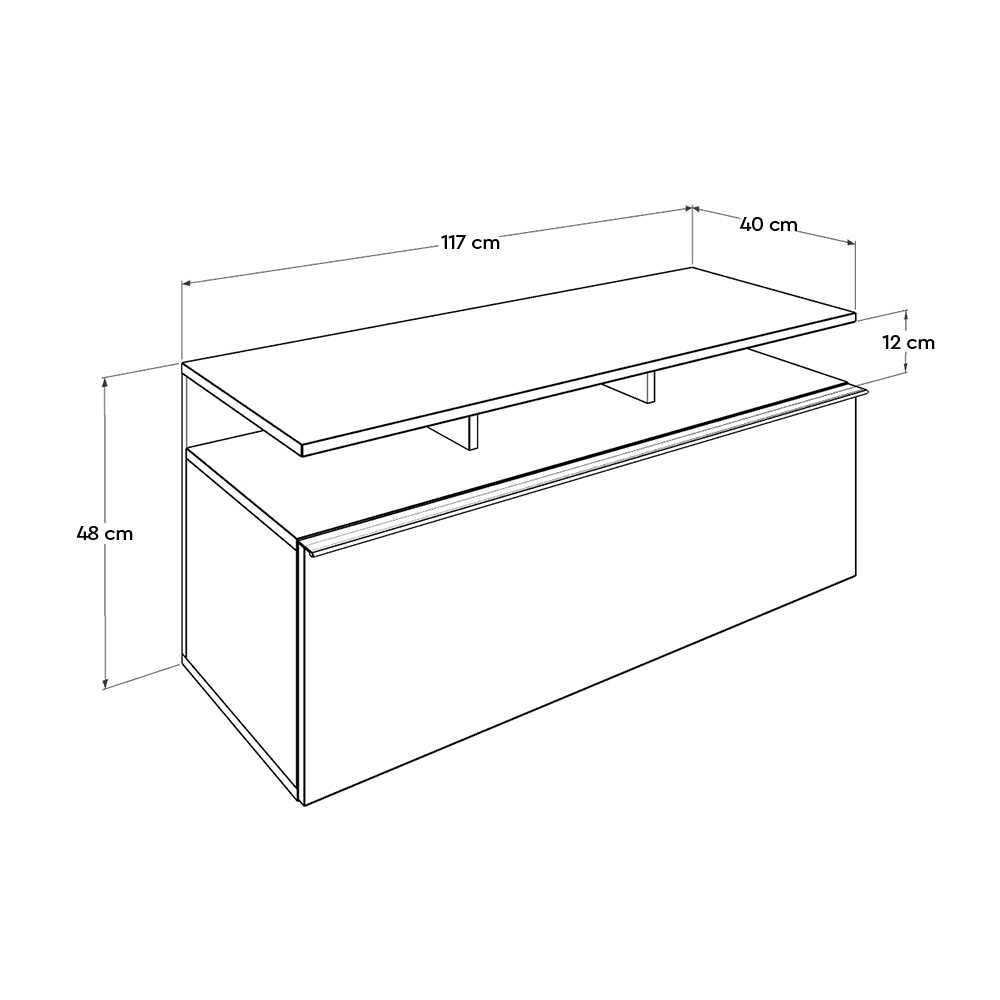 ג'ספר - VC-529 - מזנון טלוויזיה חום משולב לבן