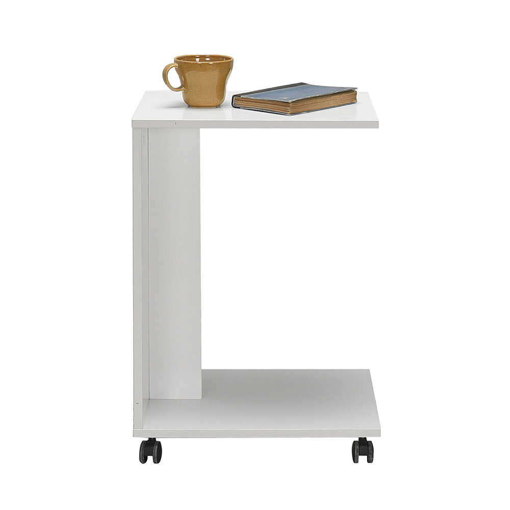 יוקון HP108 לבן -  שולחן צד על גלגלים