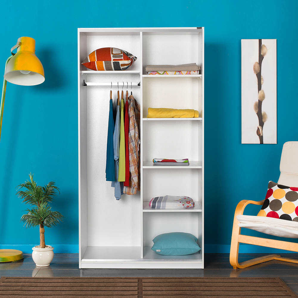 גלייד WD436 - לבן - ארון תליה ומדפים עם דלתות הזזה