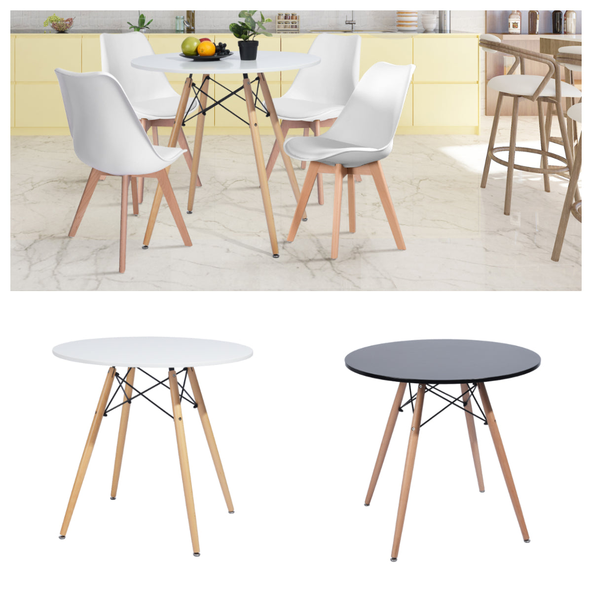 CHAD  A – שולחן פינת אוכל עגול שחור